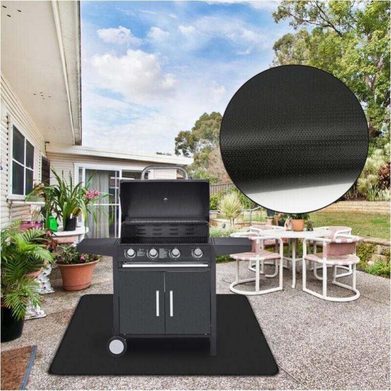 Cyslmuk - Tapis de barbecue Tapis de barbecue et plancha Tapis de protection pour barbecue protection pour le sol,39x72 pouces