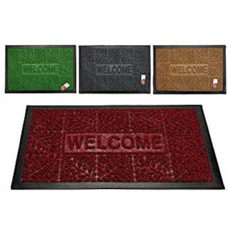 Tapis De Bienvenue Rectangulaire En Caoutchouc 60x40cm Tapis D'entrée Antidérapant
