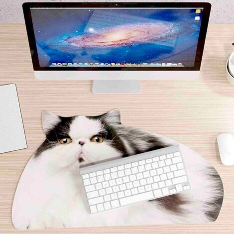 Tapis de bureau sous-main - MUSTARD - Chat - Blanc - Multicolore - Design amusant