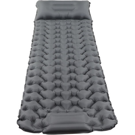 Tapis de Camping Dépliable Pied Gonflable Confort Imperméable Nylon Randonnée Extérieur