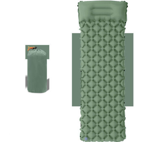 Tapis de Camping Gonflable Ultraléger avec Oreiller - Matelas Pneumatique Simple pour Un Confort Optimisé - Matériel de Camping Durable et Léger pour Aventures en Plein Air