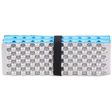 Tapis de camping pliable ultraléger en mousse XPE bleue, idéal pour le camping et les pique-niques.