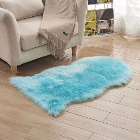 Tapis de canapé imitation laine, tapis de sol, coussin en laine pleine fleur de mouton, tapis de rebord de fenêtre, tapis de salon/chambre, couverture longue en laine 60 x 90 cm