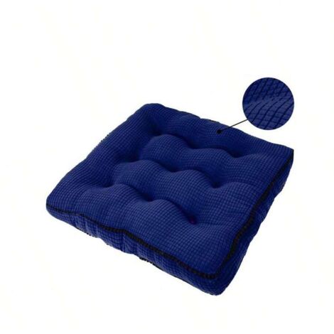 Tapis de chaise pour salle à manger, coussin gaufré lavable 45 x 45 cm, usage intérieur/extérieur(bleu foncé)