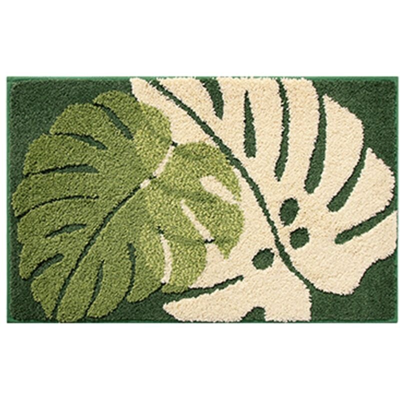 Tlily - Tapis de Chambre à Coucher Motif Feuilles Paillasson Anti-DéRapant Tapis Lavables pour Salon Salle de Bain Cuisine Porte Tapis Jacquard