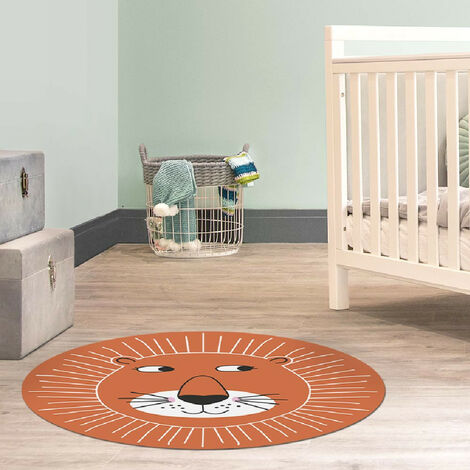 Tapis de chambre enfant CHARLES - Lion Orange - Maison Danaé