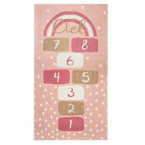 Tapis De Chambre Marelle Fille Rose - Atmosphera For Kids