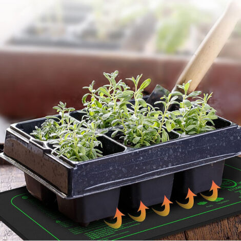 Tapis de Chauffage pour Germination avec Thermostat Digital - Imperméable et Résistant PVC/Coton - 52.5x25cm pour Serres Reptiles - Modèle UK Plug 220V