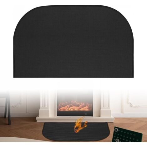 CHOYCLIT Tapis De Cheminée Ignifuge, 1MM×40CM×60CM Tapis De Cheminée Demi-Rond, TapisCheminée Anti Feu, TapisIgnifuge, Imperméable, Résistant À L'huile, Pour La Protection Du Sol Du Brasier, Poêle, Barbecue