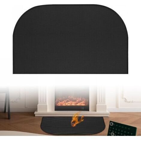Tapis De Cheminée Ignifuge, 1MM×40CM×60CM Tapis De Cheminée Demi-Rond, TapisCheminée Anti Feu, TapisIgnifuge, Imperméable, Résistant À L'huile, Pour La Protection Du Sol Du Brasier, Poêle, Barbecue