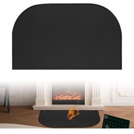 Tapis De Cheminée Ignifuge, 1MM×40CM×60CM Tapis De Cheminée Demi-Rond, TapisCheminée Anti Feu, TapisIgnifuge, Imperméable, Résistant À L'huile, Pour La Protection Du Sol Du Brasier, Poêle, Barbecue