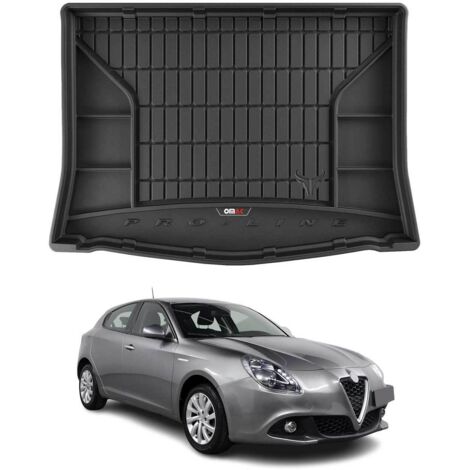 Tapis de Coffre 3D TPE Premium Compatible avec Alfa Romeo Giulietta 2010-2020 - Bac de Protection de Coffre Intérieur antidérapant Revêtement de Coffre Bords Hauts pour Voiture Noir