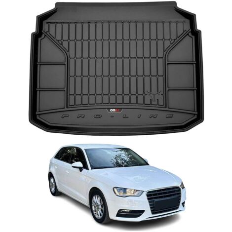 Tapis de Coffre 3D TPE Premium Compatible avec Audi A3 8V Sportback 2012-2020 - Bac de Protection de Coffre Intérieur antidérapant Revêtement de Coffre Bords Hauts pour Voiture Noir