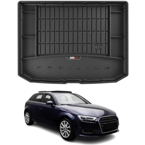 Tapis de Coffre 3D TPE Premium Compatible avec Audi A33 2014-2019  Bac de Protection de Coffre Intérieur antidérapant Revêtement de Coffre Bords Hauts pour Voiture Noir
