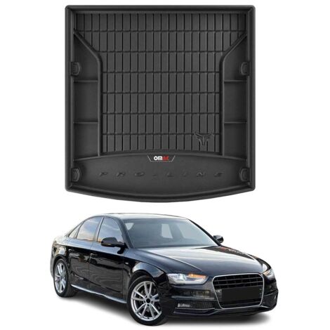 Tapis de Coffre 3D TPE Premium Compatible avec Audi A4 B8 2008-2015  Bac de Protection de Coffre Intérieur antidérapant Revêtement de Coffre Bords Hauts pour Voiture Noir