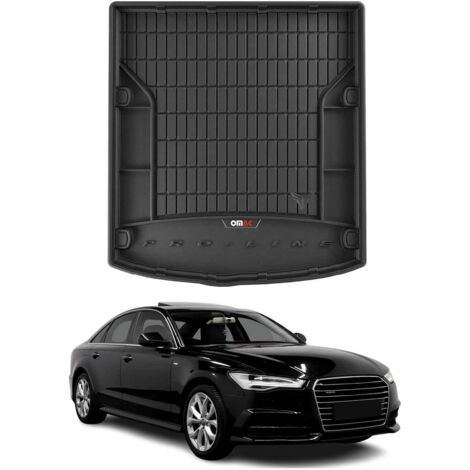 Tapis de Coffre 3D TPE Premium Compatible avec Audi A6 2011-2018  Bac de Protection de Coffre Intérieur antidérapant Revêtement de Coffre Bords Hauts pour Voiture Noir