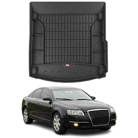 Tapis de Coffre 3D TPE Premium Compatible avec Audi A6 C6 Berline 2004-2008 - Bac de Protection de Coffre Intérieur antidérapant Revêtement de Coffre Bords Hauts pour Voiture Noir