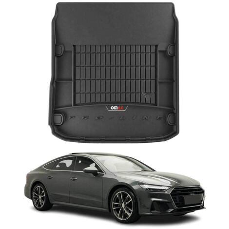 Tapis de Coffre 3D TPE Premium Compatible avec Audi A7 2017 à 2023, Bac de Protection de Coffre Intérieur antidérapant Revêtement de Coffre Bords Hauts pour Voiture Noir