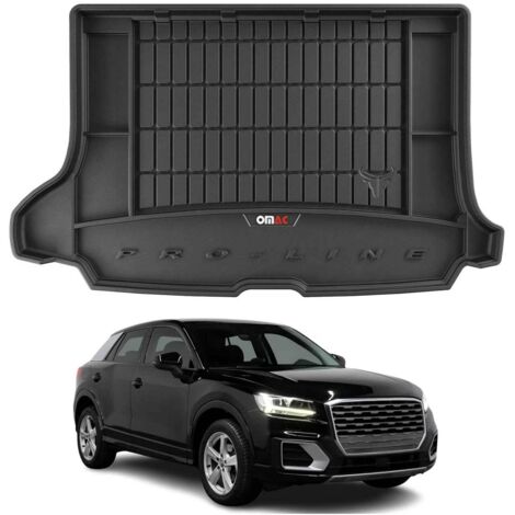 Tapis de Coffre 3D TPE Premium Compatible avec Audi Q2 2016-2020 - Bac de Protection de Coffre Intérieur antidérapant Revêtement de Coffre Bords Hauts pour Voiture Noir