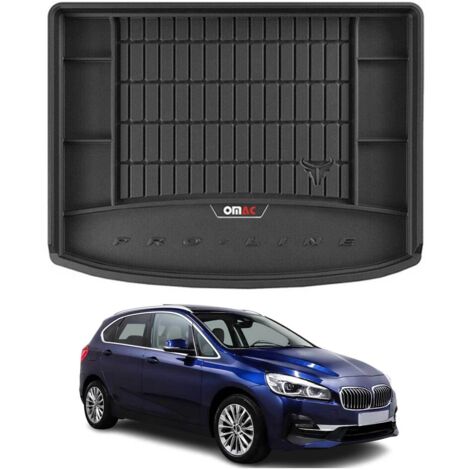 Tapis de Coffre 3D TPE Premium Compatible avec BMW Série 2 F45 Active Tourer 2014 à 2023, Bac de Protection de Coffre Intérieur antidérapant Revêtement de Coffre Bords Hauts pour Voiture Noir