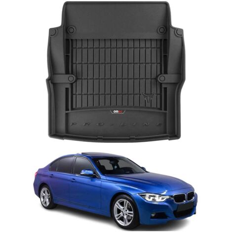 Tapis de Coffre 3D TPE Premium Compatible avec BMW Série 3 F30 2011-2018 - Bac de Protection de Coffre Intérieur antidérapant Revêtement de Coffre Bords Hauts pour Voiture Noir