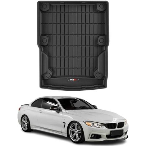 Tapis de Coffre 3D TPE Premium Compatible avec BMW Série 4 F33 Cabrio 2013-2020 - Bac de Protection de Coffre Intérieur antidérapant Revêtement de Coffre Bords Hauts pour Voiture Noir
