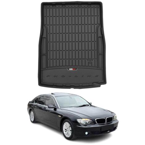Tapis de Coffre 3D TPE Premium Compatible avec BMW Série 7 F01 2008-2015 - Bac de Protection de Coffre Intérieur antidérapant Revêtement de Coffre Bords Hauts pour Voiture Noir
