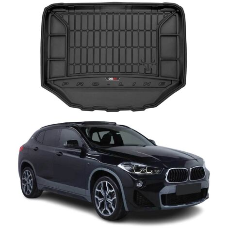 Tapis de Coffre 3D TPE Premium Compatible avec BMW X2 F39 2018 à 2023 Plancher inférieur du Coffre, Bac de Protection de Coffre Antidérapant Revêtement de Coffre pour Voiture Noir