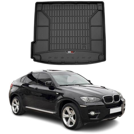 Tapis de Coffre 3D TPE Premium Compatible avec BMW X6 E71 2008-2014 - Bac de Protection de Coffre Intérieur antidérapant Revêtement de Coffre Bords Hauts pour Voiture Noir