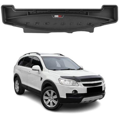 Tapis de Coffre 3D TPE Premium Compatible avec Chevrolet Captiva 2006-2018  Bac de Protection de Coffre Intérieur antidérapant Revêtement de Coffre Bords Hauts pour Voiture Noir