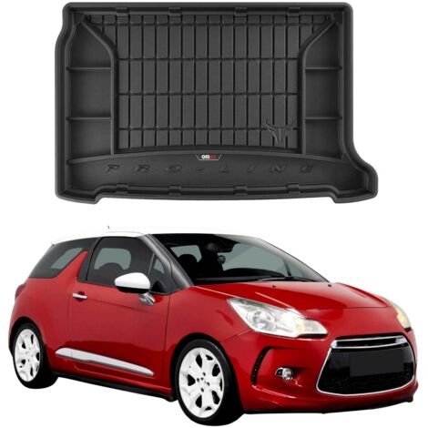 Tapis de Coffre 3D TPE Premium Compatible avec Citroen DS3 2009-2022  Bac de Protection de Coffre Intérieur antidérapant Revêtement de Coffre Bords Hauts pour Voiture Noir