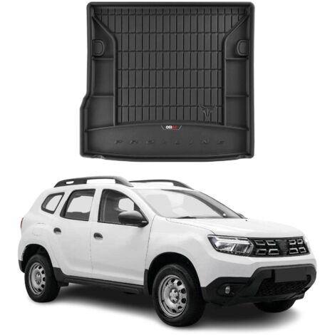Tapis de Coffre 3D TPE Premium Compatible avec Dacia Duster 2017-2022  Bac de Protection de Coffre Intérieur antidérapant Revêtement de Coffre Bords Hauts pour Voiture Noir