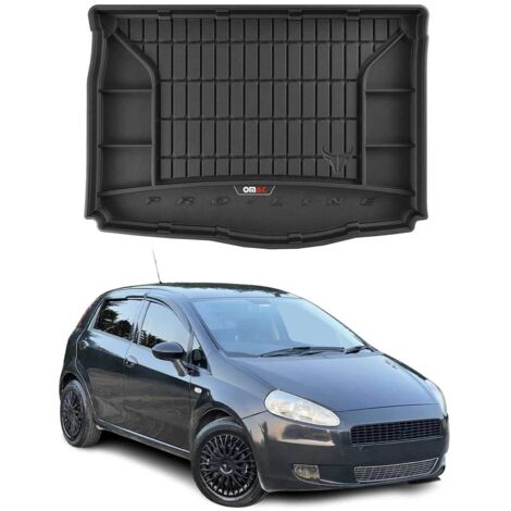 Tapis de Coffre 3D TPE Premium Compatible avec Fiat Grande Punto 2006-2009 5 Portes - Bac de Protection de Coffre Intérieur antidérapant Revêtement de Coffre Bords Hauts pour Voiture Noir