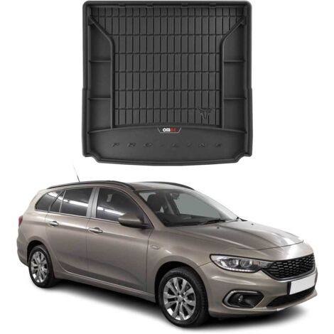 Tapis de Coffre 3D TPE Premium Compatible avec Fiat Tipo Kombi 2016 à 2023, Bac de Protection de Coffre Intérieur antidérapant Revêtement de Coffre Bords Hauts pour Voiture Noir