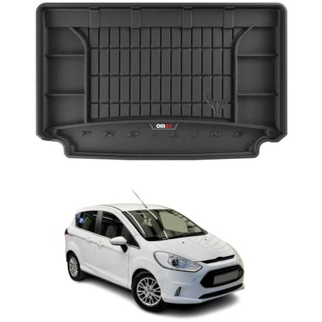 Tapis de Coffre 3D TPE Premium Compatible avec Ford B-Max I 2012-2017 - Bac de Protection de Coffre Intérieur antidérapant Revêtement de Coffre Bords Hauts pour Voiture Noir