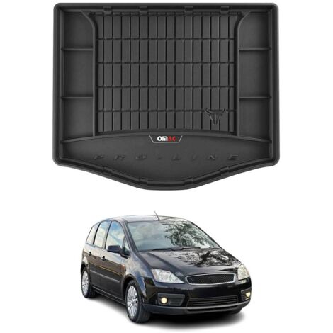 Tapis de Coffre 3D TPE Premium Compatible avec Ford C-Max 2003-2010 - Bac de Protection de Coffre Intérieur antidérapant Revêtement de Coffre Bords Hauts pour Voiture Noir