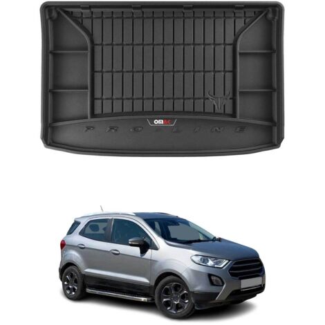Tapis de Coffre 3D TPE Premium Compatible avec Ford Ecosport II 2017 à 2023, Bac de Protection de Coffre Intérieur antidérapant Revêtement de Coffre Bords Hauts pour Voiture Noir