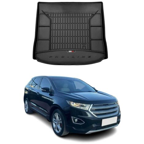 Tapis de Coffre 3D TPE Premium Compatible avec Ford Edge II 2014 à 2023, Bac de Protection de Coffre Intérieur antidérapant Revêtement de Coffre Bords Hauts pour Voiture Noir