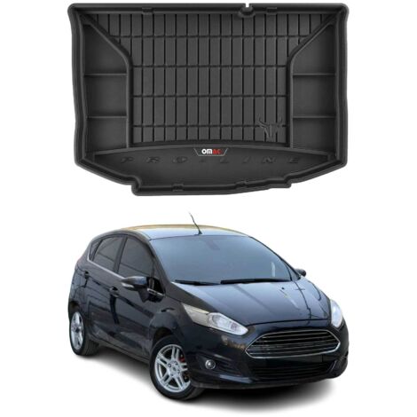 Tapis de Coffre 3D TPE Premium Compatible avec Ford Fiesta MK VI 2008-2017 - Bac de Protection de Coffre Intérieur antidérapant Revêtement de Coffre Bords Hauts pour Voiture Noir