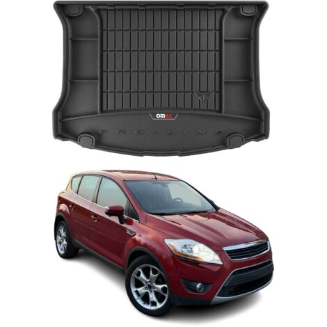 Tapis de Coffre 3D TPE Premium Compatible avec Ford Kuga I 2008-2013 - Bac de Protection de Coffre Intérieur antidérapant Revêtement de Coffre Bords Hauts pour Voiture Noir