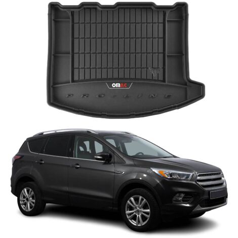 Tapis de Coffre 3D TPE Premium Compatible avec Ford Kuga II 2013-2019 - Bac de Protection de Coffre Intérieur antidérapant Revêtement de Coffre Bords Hauts pour Voiture Noir
