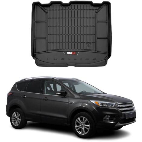 Tapis de Coffre 3D TPE Premium Compatible avec Ford Kuga II 2013-2019 - Bac de Protection de Coffre Intérieur antidérapant Revêtement de Coffre Bords Hauts pour Voiture Noir