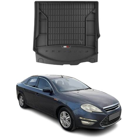 Tapis de Coffre 3D TPE Premium Compatible avec Ford Mondeo MK4 Turnier 2007-2014 - Bac de Protection de Coffre Intérieur antidérapant Revêtement de Coffre Bords Hauts pour Voiture Noir