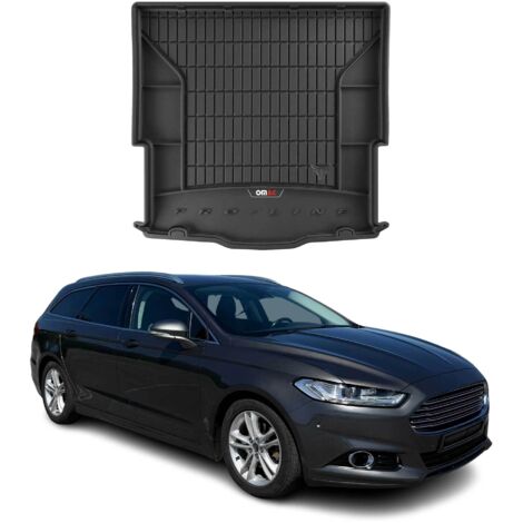 Tapis de Coffre 3D TPE Premium Compatible avec Ford Mondeo MK5 Turnier 2015 à 2023, Bac de Protection de Coffre Intérieur antidérapant Revêtement de Coffre Bords Hauts pour Voiture Noir