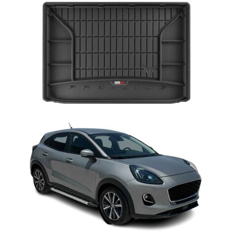 Tapis de Coffre 3D TPE Premium Compatible avec Ford Puma 2019 à 2023, Bac de Protection de Coffre Intérieur antidérapant Revêtement de Coffre Bords Hauts pour Voiture Noir