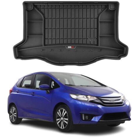 Tapis de Coffre 3D TPE Premium Compatible avec Honda Jazz 2013-2018 - Bac de Protection de Coffre Intérieur antidérapant Revêtement de Coffre Bords Hauts pour Voiture Noir