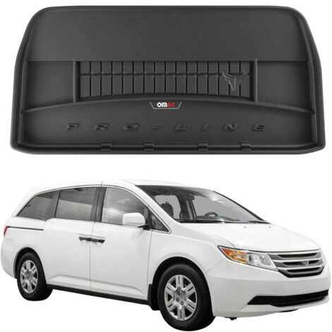 Tapis de Coffre 3D TPE Premium Compatible avec Honda Odyssey 2011-2017 - Bac de Protection de Coffre Intérieur antidérapant Revêtement de Coffre Bords Hauts pour Voiture Noir
