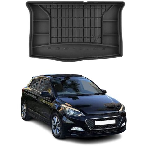 Tapis de Coffre 3D TPE Premium Compatible avec Hyundai i20 II Comfort 2014-2020 - Bac de Protection de Coffre Intérieur antidérapant Revêtement de Coffre Bords Hauts pour Voiture Noir