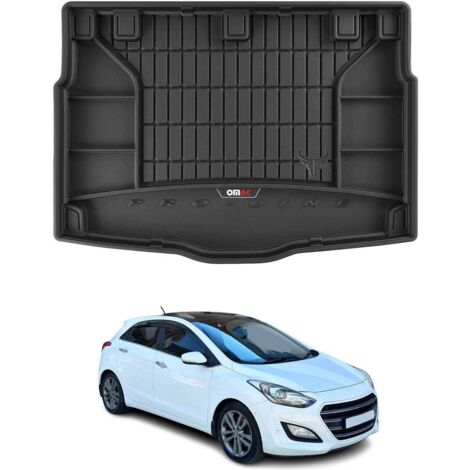 Tapis de Coffre 3D TPE Premium Compatible avec Hyundai i30 II 2011-2017 - Bac de Protection de Coffre Intérieur antidérapant Revêtement de Coffre Bords Hauts pour Voiture Noir