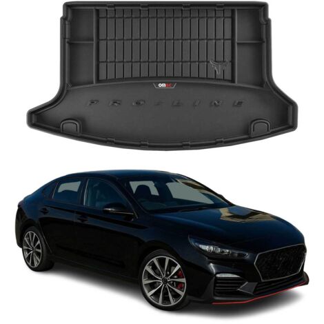 Tapis de Coffre 3D TPE Premium Compatible avec Hyundai i30 Nperformance 2017 à 2023, Bac de Protection de Coffre Intérieur antidérapant Revêtement de Coffre Bords Hauts pour Voiture Noir